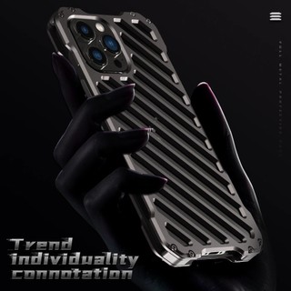 [R-JUST] Heavy Duty Aluminium Metal Armor Case For iPhone 15 14 Plus 13 12 Pro Max Cover 15plus Alloy Hollow Design Funda Shockproof Coque Skin