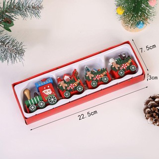 ASDFGER Xe Lửa Nhỏ Đồ Trang Trí Năm Giáng Sinh Vui Vẻ Trang Trí Quà Giáng Quà Tặng Bằng Gỗ