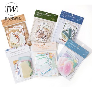 Jianwu 100 Tờ Retro Viết Tạp Chí Chất Liệu Gói Đơn Giản Memo Pad Thêu Sò Nền Trang Trí Ghi Chú Giấy Văn Phòng Phẩm