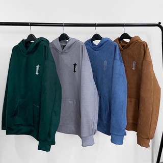 Áo hoodie da lộn FNC chữ thêu v4.0 - Suede Hoodie Letter F