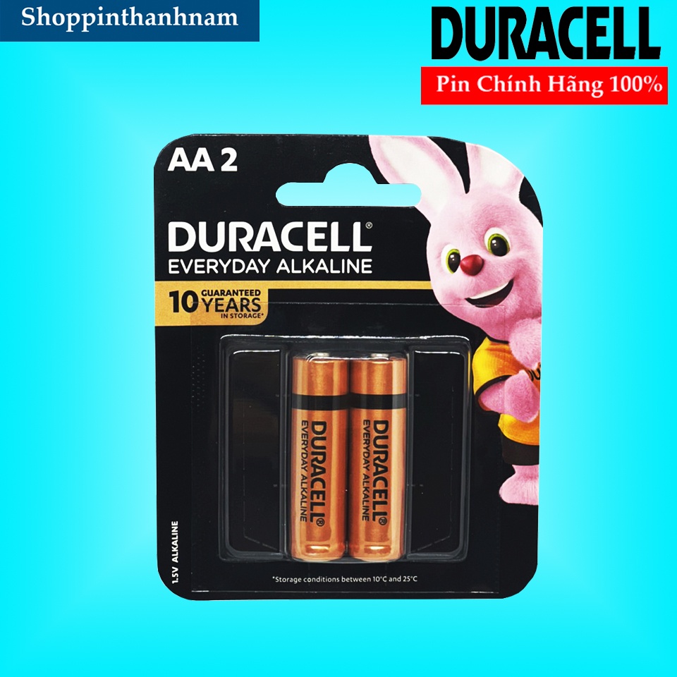 Pin Aa Duracell Alkaline Pin Tiểu Mn1500 Lr6 Vỉ 2 Viên Chính Hãng