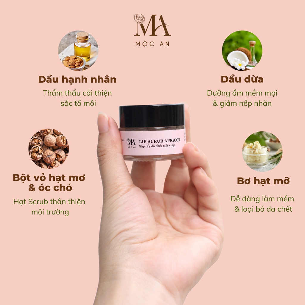 Ảnh Combo Giảm Thâm Môi Tẩy Da Chết Dưỡng Hồng Môi Mộc An Với 2 Bước Nhanh Chóng 3
