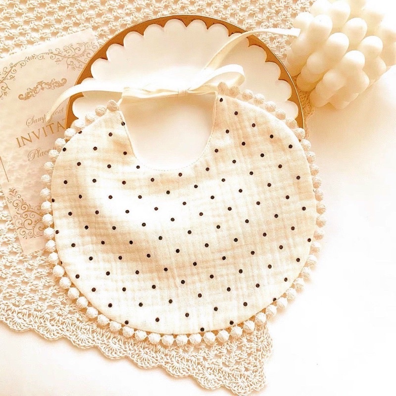 Yếm ăn dặm cho bé, yếm tam giác vải xô muslin 4 lớp dày dặn, mềm mịn cho bé yêu thấm hút cực nhanh