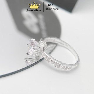 nhẫn nữ đốt trúc , bạc 925 dày dặn , đính đá sang chảnh - jena sliver