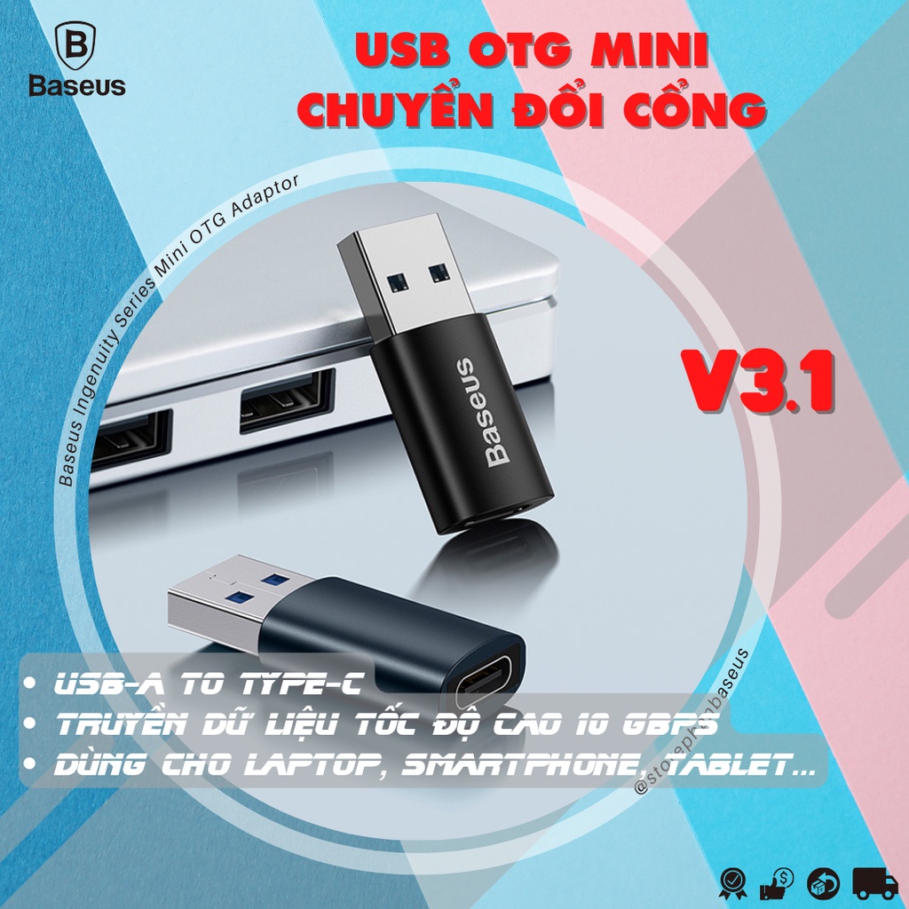 Baseus Ingenuity Series Mini OTG USB Type-C T to USB 3.1 M corp la