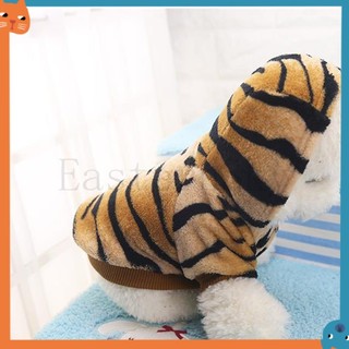 Thu Đông Mới Flannel Nút Xoay Hổ Thú Cưng Trang Phục Thú Cưng Chó Mèo Quần Áo Thu Đông