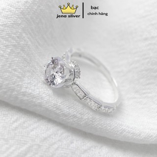 nhẫn nữ đốt trúc , bạc 925 dày dặn , đính đá sang chảnh - jena sliver