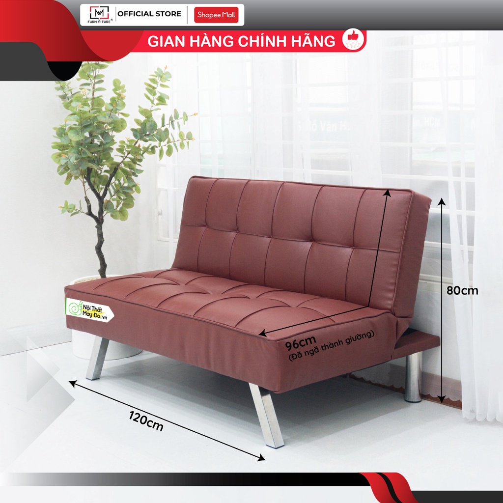 Sofa mini size 1m2 với 3 chức năng và chân inox lắp ráp tiện lợi thương hiệu MW FURNITURE