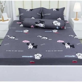 Ga gối cotton poly, ga kèm gối cotton bo chun bọc đệm size 1m6 và 1m8 nhiều mẫu tặng kèm 1 vỏ ôm cùng mầu hàng xưởng