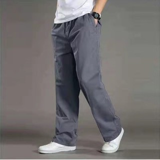 Quần Jogger Cotton Dáng Suông Rộng Co Giãn Phối Túi Có Size Lớn 6XL Dành Cho Nam Giới