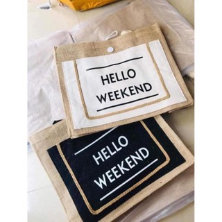Túi cói Hello cầm tay đeo vai thời trang đi du lịch đi chơi . Túi cói đựng siu nhiều đồ tiện lợi