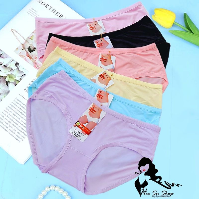 [Giao màu ngẫu nhiên] Combo 5 quần lót thun lạnh nữ Phi Yến siêu mềm mịn mát co giãn 4 chiều mã 88752 big size 60-70kg