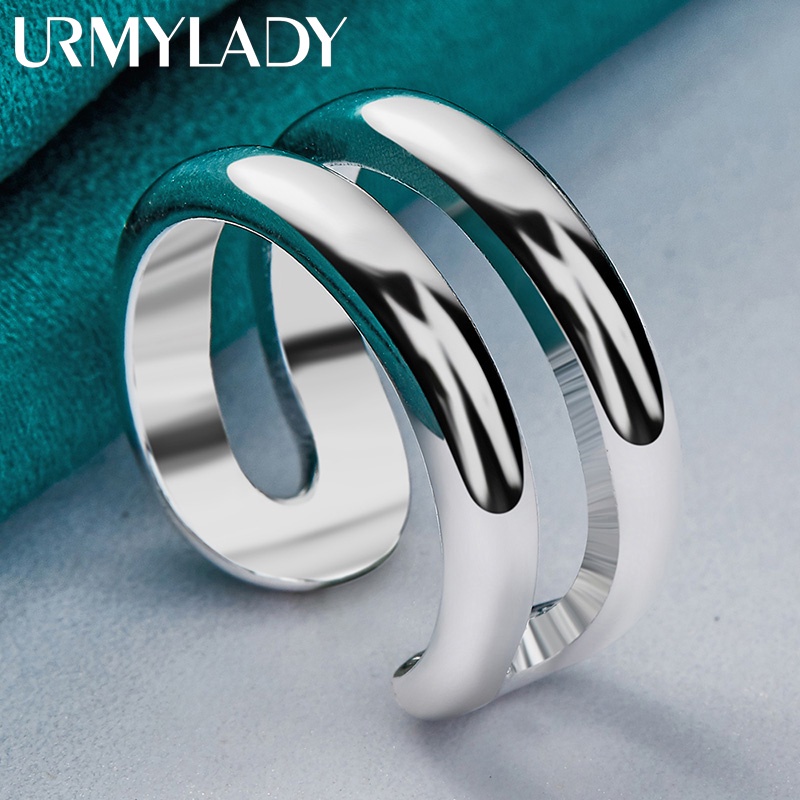 URMYLADY Nhẫn đôi tròn bạc 925 - Trang sức thời trang, nhẫn cưới quyến rũ