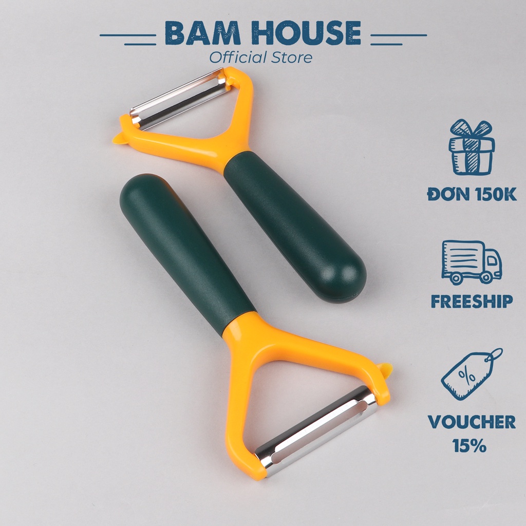 Ảnh Dao bào đa năng Bam House lưỡi inox cán nhựa xanh vàng cao cấp DBXV04 1