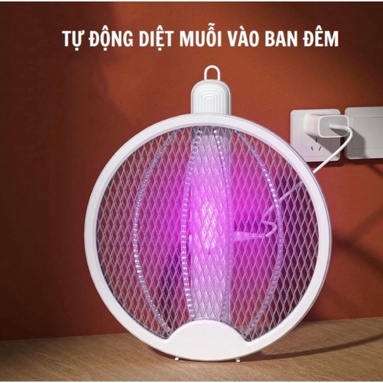 Vợt Muỗi Thông Minh Gấp Gọn 🍒GIADUNGBANBUONTANTHANH🍒 Vợt Bắt Muỗi Kiêm ĐènTự Động Ban Đêm Gấp Gọn 2 Trong 1