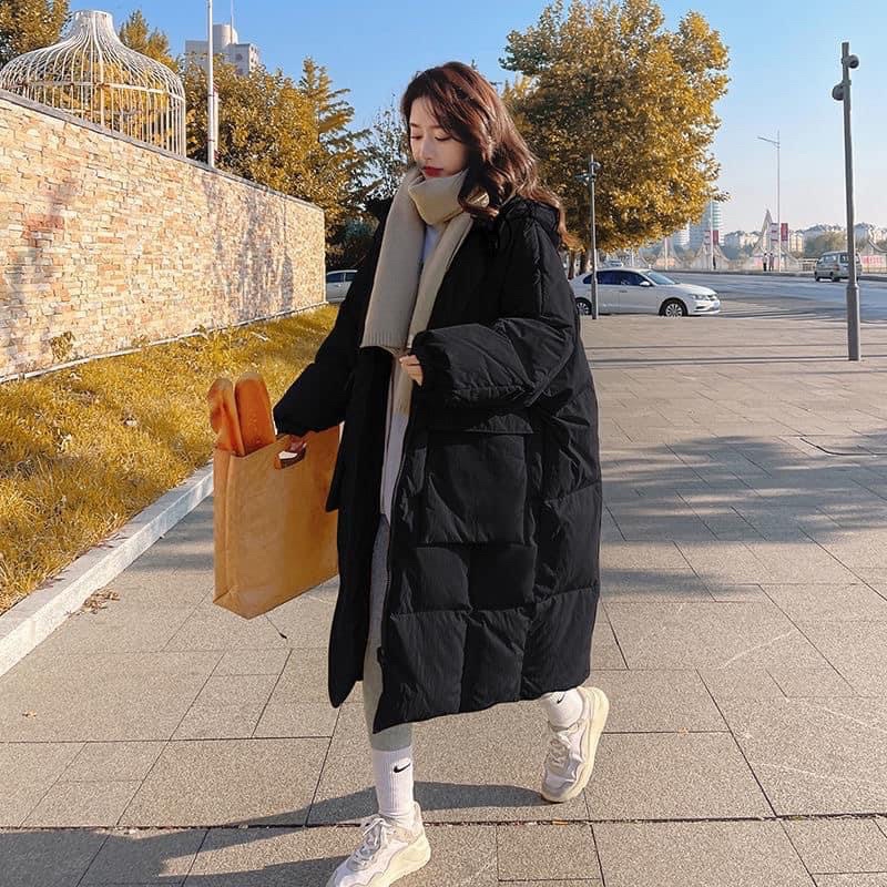 [sẵn] Áo Phao dáng dài ulzzang có mũ hàng loại 1 ( kèm ảnh thật)