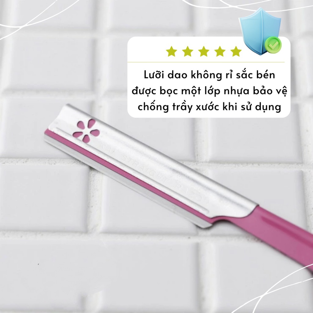 Dao Cạo Lông Mày Cán Dài Kai Razor 00743 BTM-10H1 Set 10 Cây