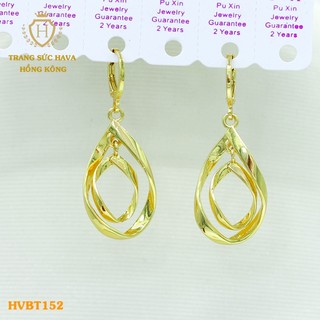 [BÁN CHẠY] Bông Tai Nữ Titan, Khuyên Tai Dáng Dài Đính Đá Xi Mạ Vàng 24k Cao Cấp - Trang Sức Hava