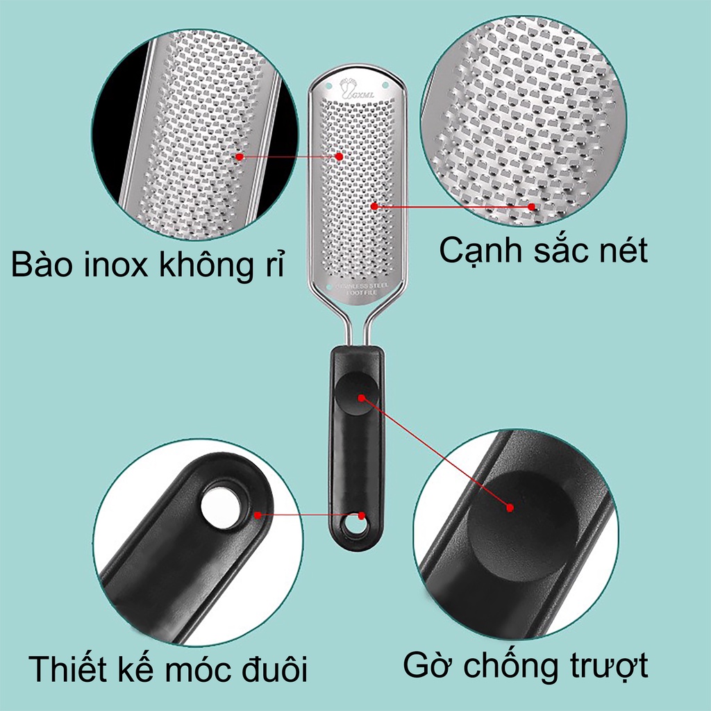 (Hàng GXML ) Cây chà gót chân inox 304 rất bén hiệu quả cho vùng da bị chai dày