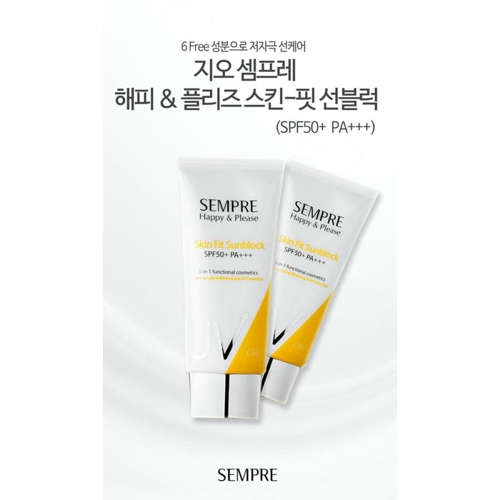Ảnh Kem chống nắng nâng tone da và kiểm soát dầu nhờn Geo Sempre Happy & Please Skin Fit Sunblock SPF50+PA+++50ml,100ml 3