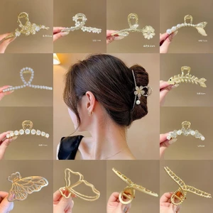 Kẹp Tóc Càng Cua Đính Ngọc Trai Giả Bằng Kim Loại Thời Trang Đẹp Hàn Quốc Cho Nữ - Phụ Kiện Tóc