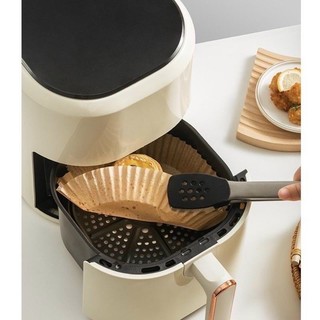 Set 50 Miếng Giấy Lót Nồi Chiên- MÀU VÀNG- Hình Khuôn Bánh - Giảm Thiểu Tối Đa Dầu Mỡ Bám Vào Nồi Chiên không dầu