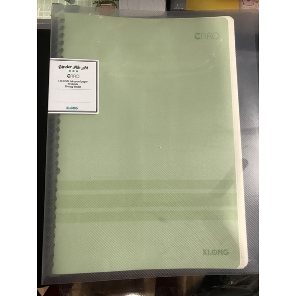 Sổ Klong Binder File Caro còng nhựa 30 chấu 40 tờ A4 120/76, MS 554 ...