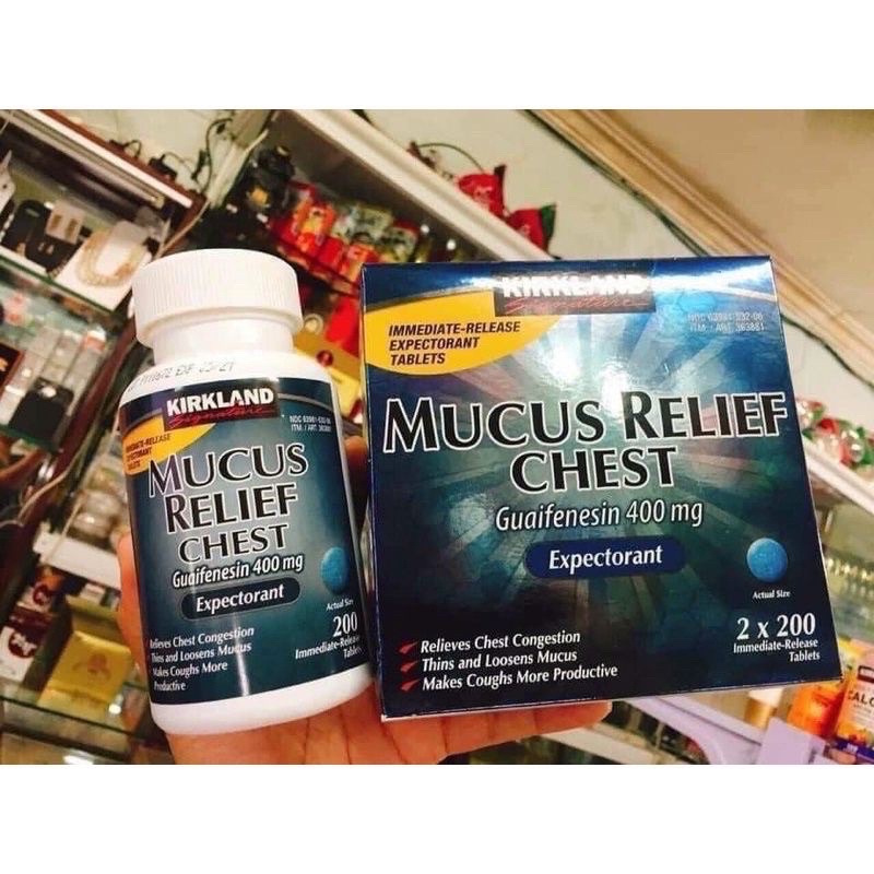 VIÊN UỐNG GIẢM HO, TAN ĐỜM MUCUS RELIEF CHEST 200 VIÊN x 2 CỦA MỸ ...