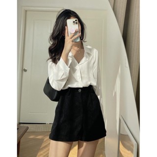 Áo sơ mi nữ form rộng MISOUL dài tay chất liệu cao cấp kiểu dáng trendy, Sơ mi Trắng 104