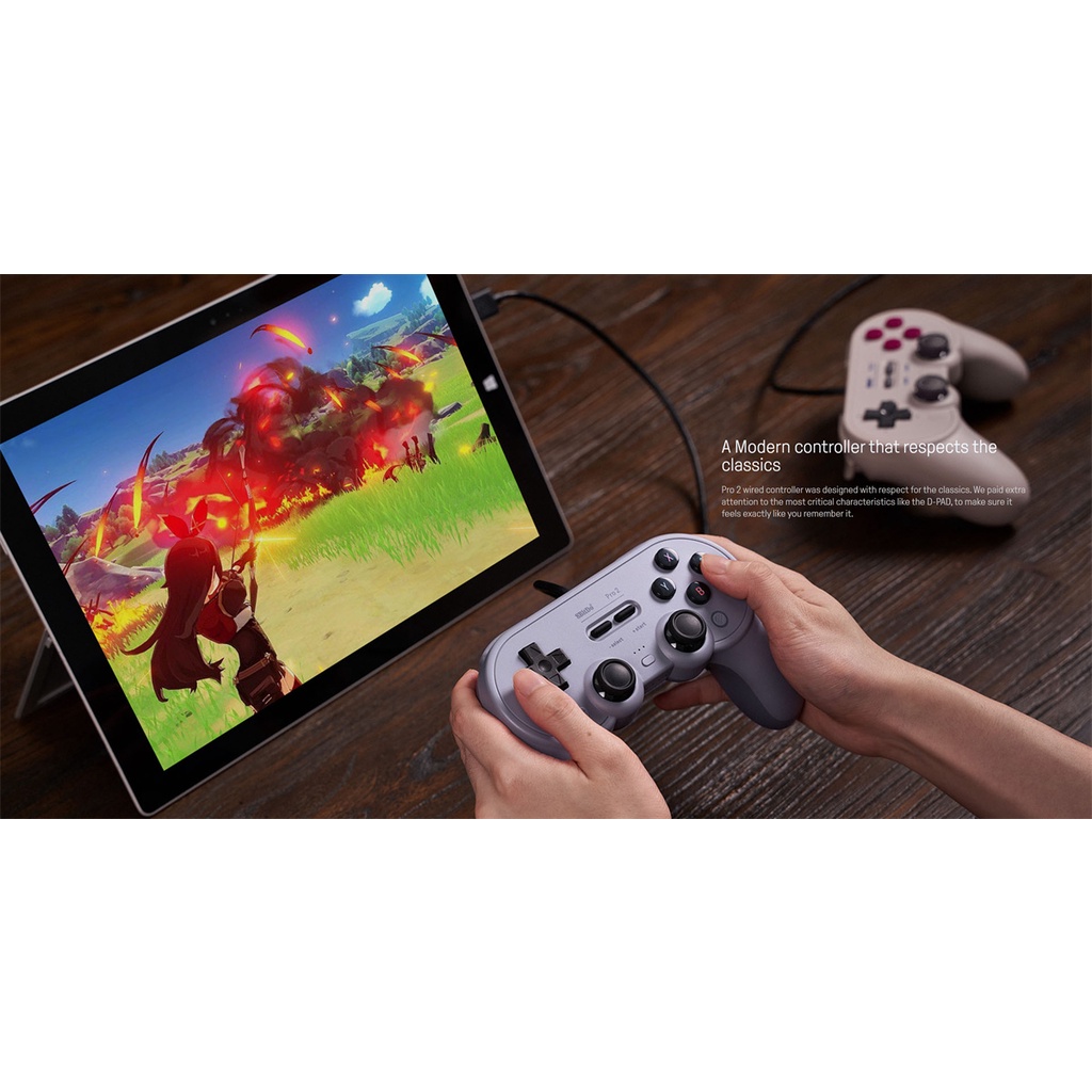 Tay CầM ĐiềU KhiểN Chơi Game 8BitDo Pro 2 Dây VớI ĐầU CắM USB Cho Switch OLED PC