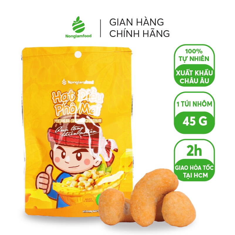 [Mã BMLTA35 giảm đến 35K đơn 99K] Hạt điều phô mai Nonglamfood 45g | Premium cheese cashews