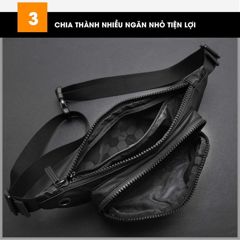 Túi chạy bộ đeo hông, đeo bụng, đeo chéo thời trang, chống nước chính hãng GoodFit GF110RB