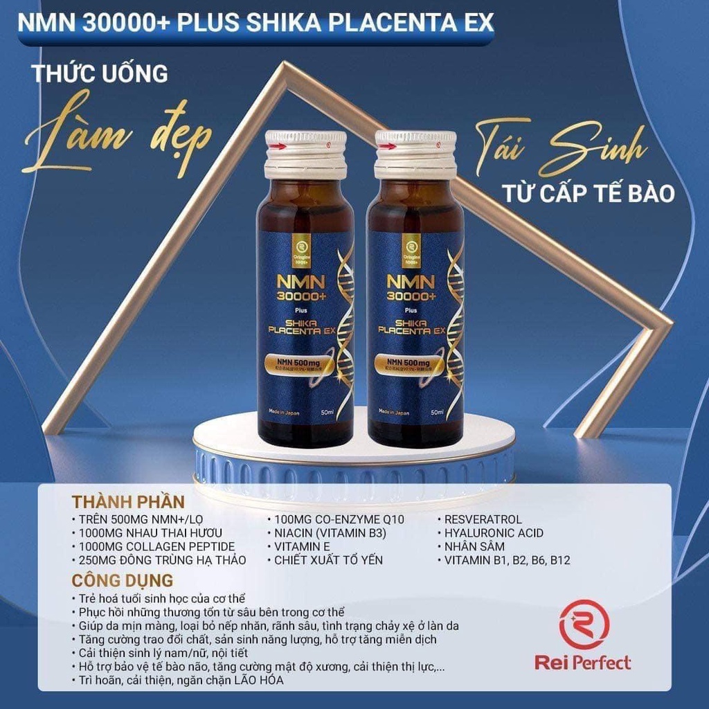 [Voucher] Nước uống NMN 30000+ Plus Shika Placenta EX Hỗ trợ sức khoẻ