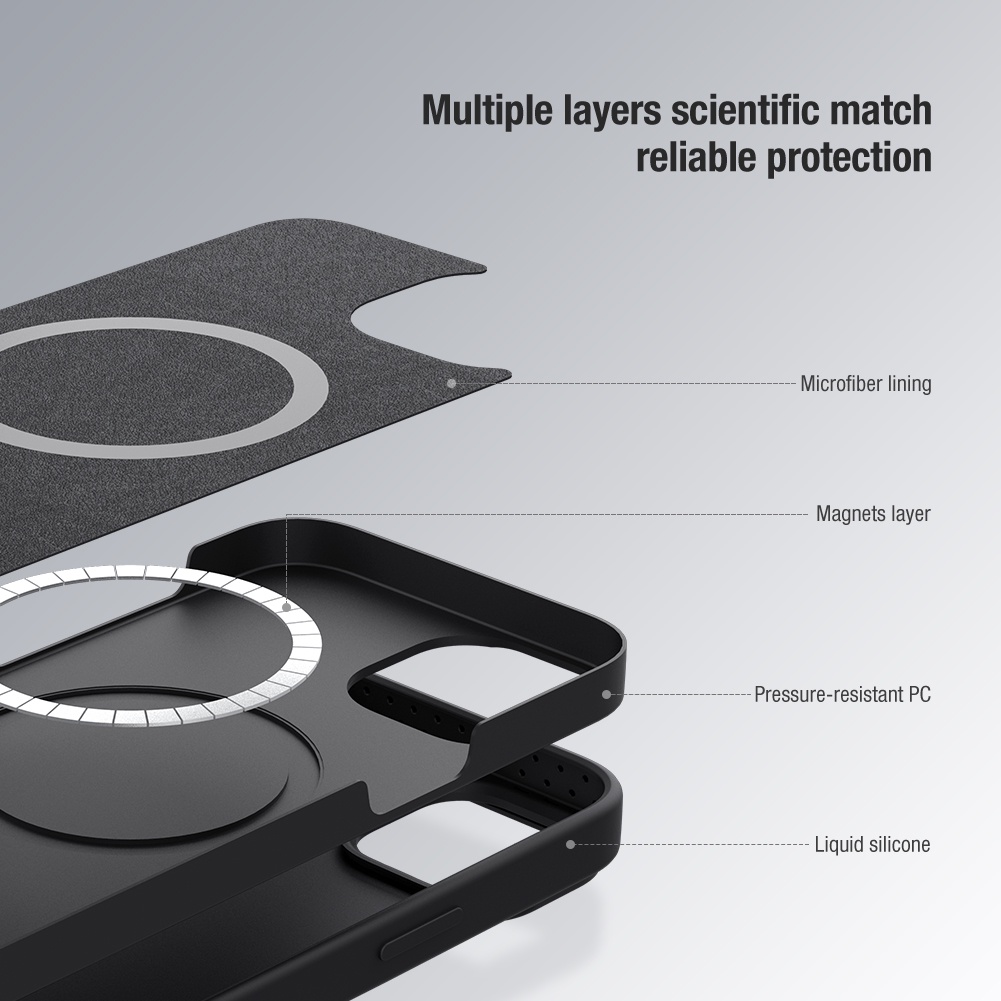 Nillkin Cho iPhone 14 Pro Max / iPhone 13 / iPhone14 Plus CamShield Silky Silicone Từ Tính Bảo Vệ Ống Kính Máy Ảnh Trượt Vỏ Điện Thoại Ốp Lưng Vỏ Tương Thích