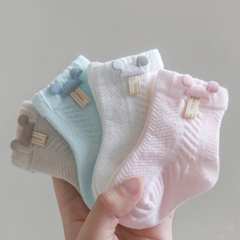 Tất lưới cao cổ hình gấu dễ thương cho bé từ 0-3 tuổi mesocshop