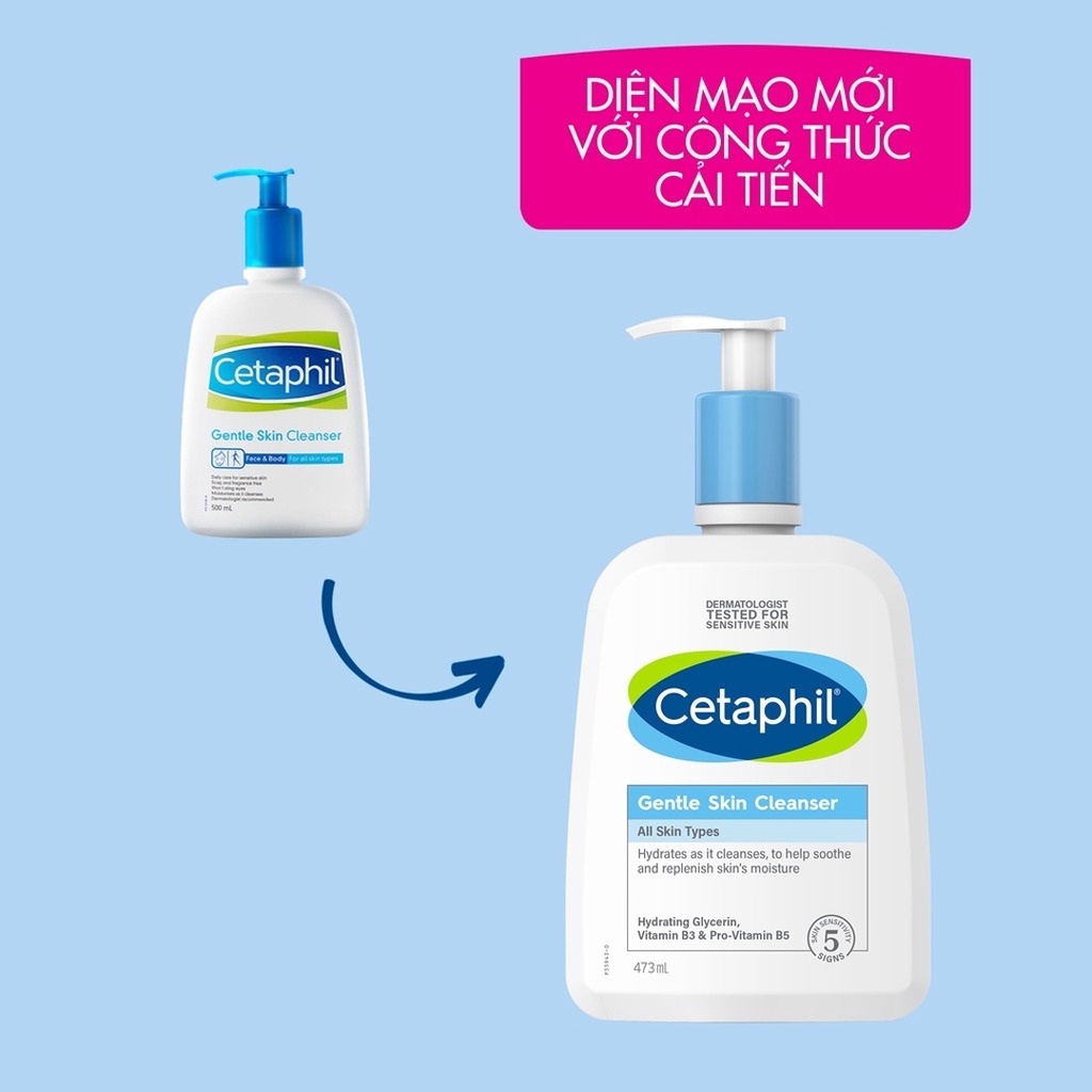 Sữa rửa mặt Cetaphil Gentle Skin Cleanser dịu nhẹ dưỡng ẩm không xà phòng