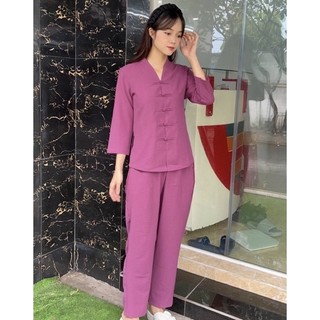 BàLaiĐũi Trơn NútThắt # Không Thêu # Quần Áo Nữ Đi Chùa