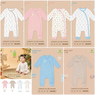 Bộ quần áo liền dài cài lệch Lullaby NH432M cho bé từ sơ sinh đến 12 tháng