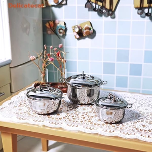 Nrl 1 / 12 Nhà búp bê Dụng cụ nấu bếp bằng thép không gỉ bắt chước thu nhỏ