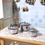 Nrl 1 / 12 Nhà búp bê Dụng cụ nấu bếp bằng thép không gỉ bắt chước thu nhỏ