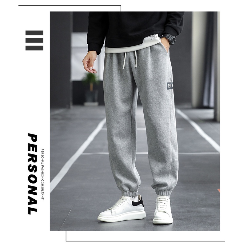 Quần dài Jogger nam thể thao nam in logo FSM chữ đơn giản chất vải nỉ da cá 100 cotton HappyFamily