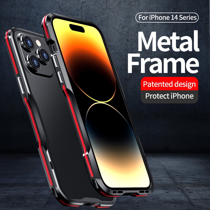 Metal Bumper Compatible For iphone 14 13 12 11 Pro Max Shockproof Armor ...