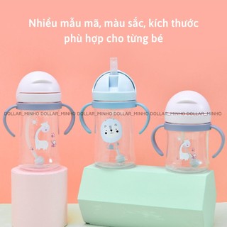 bình uống nước Dollar Minho  có van chống sặc, có tay cầm cho bé, an toàn