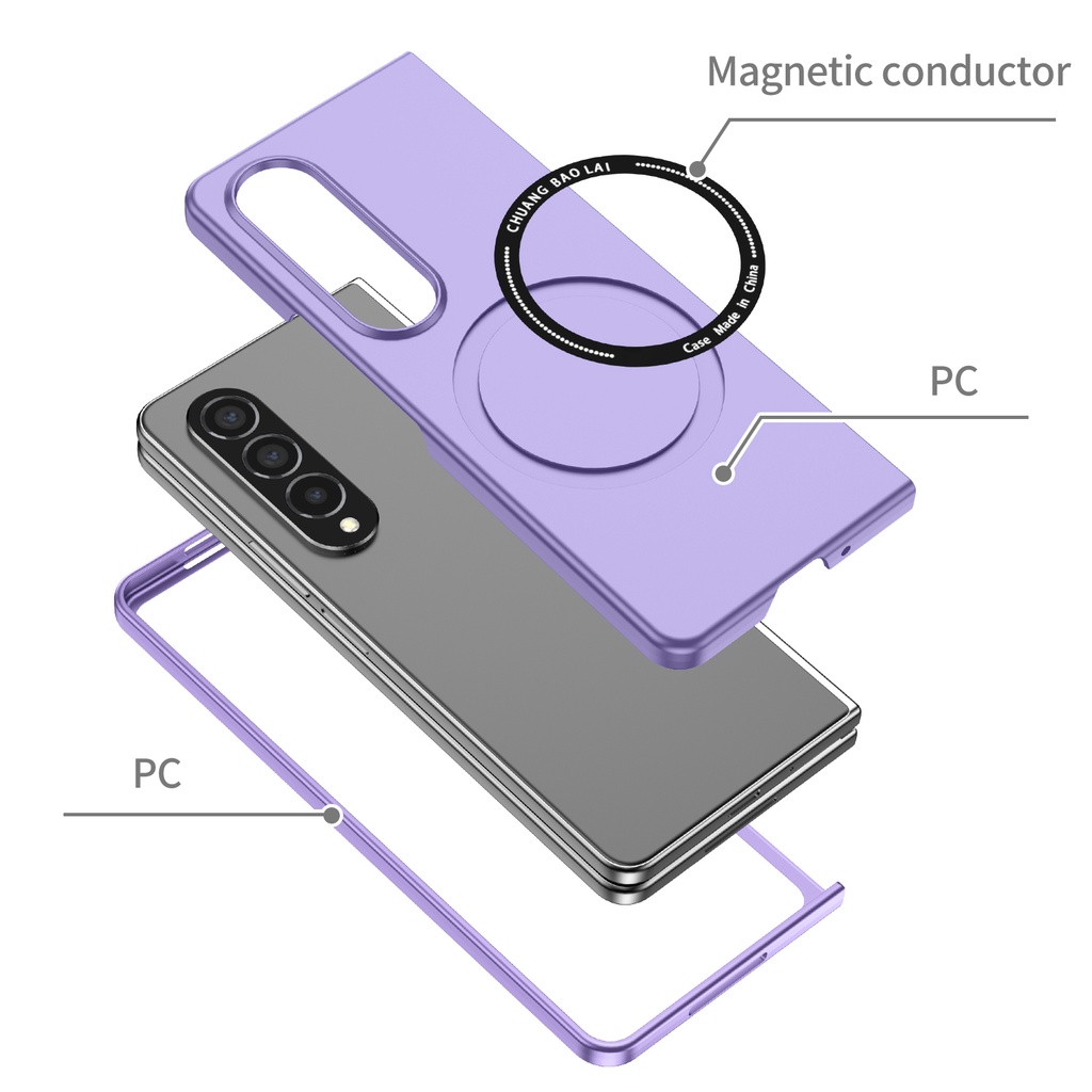 Ốp Sạc Không Dây Từ Tính Cho Samsung Galaxy Z Fold 7 4 Gấp 3 Vỏ Điện Thoại Bảo Vệ Chống Sốc Galaxy Z Fold 6 5 Ốp Hấp Phụ