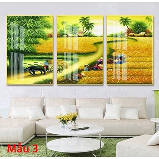 Tranh Treo Tường Dành Cho Người Tuổi Sửu - Phong Cảnh Làng Quê - Tranh Laminate Tráng Gương
