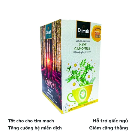 Trà Dilmah Thảo Mộc Hoa Cúc - Dilmah Pure Camomile 30g (20 gói x 1,5g) - Giảm căng thẳng, ngủ ngon