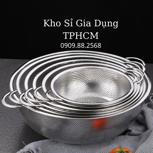Rổ inox 304 đa năng lỗ lưới nhỏ dày - Rổ tròn inox 304 có 3 chân cao ...