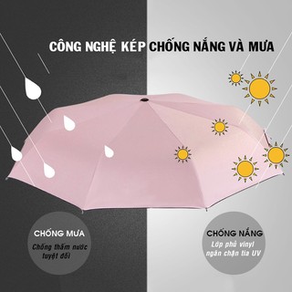 ô che mưa tự động bật mở gấp gọn phủ lớp ngăn chống Tia UV ,Dù Che mưa Che Nắng Ngoài Trời Cầm Tay Tự Động