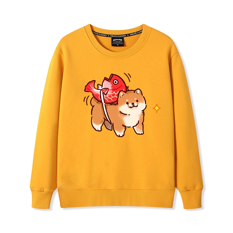 Áo Sweater Nữ HappyFamily In Hình Chú Chó & Con Cá Đáng Yêu Chất Cotton 100 Cao Cấp
