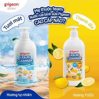Nước rửa bình sữa cho bé Pigeon thành phần thực phẩm an toàn diệt khuẩn 99.99% chính hãng hương Yuzu